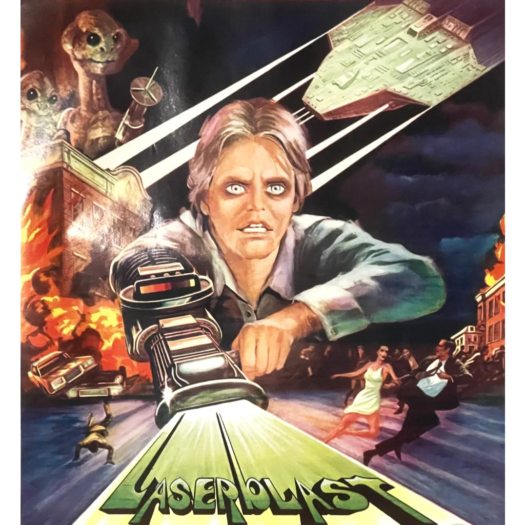 Rare Vintage Laserblast Movie Poster 1978 Belgian SciFi Gem