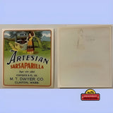 Rare Vintage Artesian Sarsaparilla Label from 1930s Massachusetts