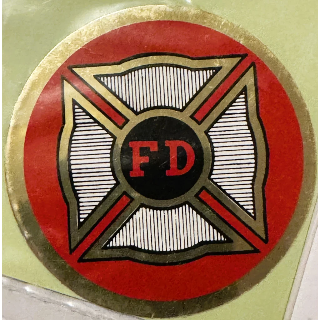 Rare Vintage Embla Crest Fire Department Sticker From the 1960s