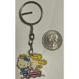 Rare Vintage Hello Kitty Blue Bow Keychain Antique Gift