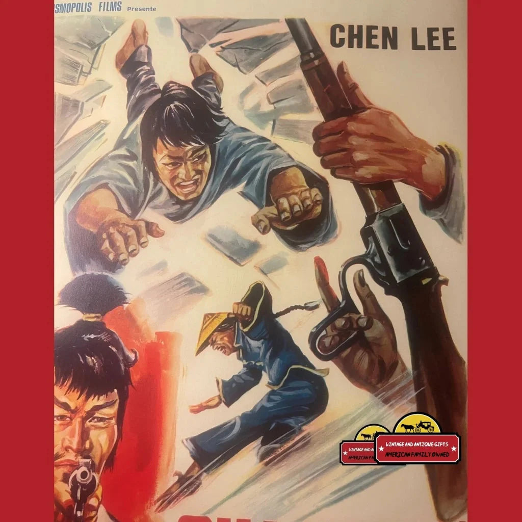 Rare Vintage Belgium Movie Poster Shanghai Joe 1972 Vibrant Art