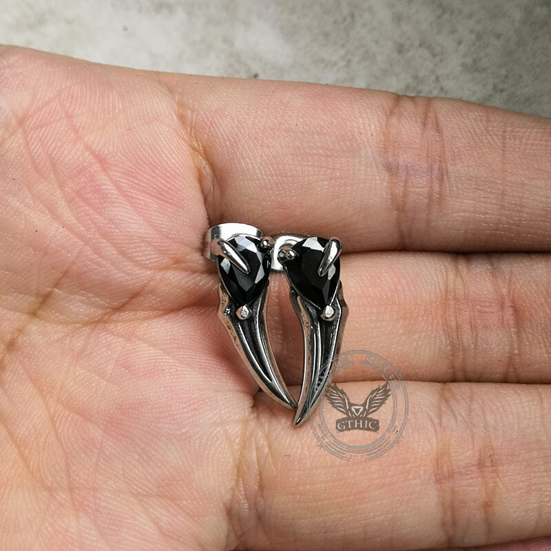 Raven Beak Stainless Steel Stud Earrings