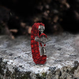 Red Thor’s Hammer Valknut Stainless Steel Paracord Bracelet
