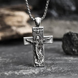 Resurrected Jesus Pure Tin Cross Necklace