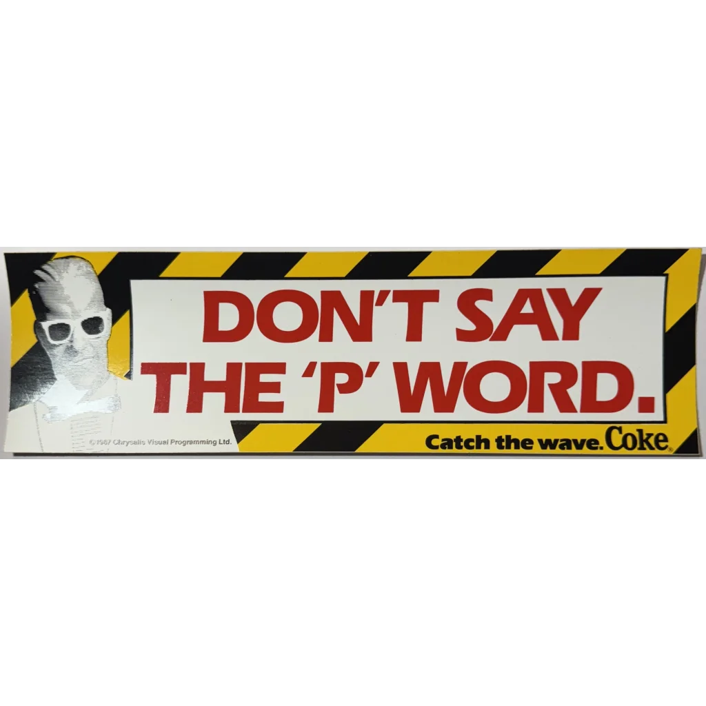 Retro Max Headroom Coke NOS Bumper Sticker Blast from the Past