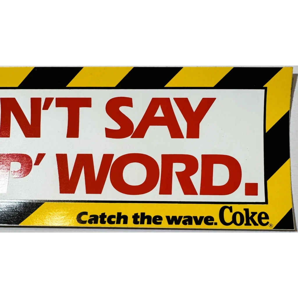 Retro Max Headroom Coke NOS Bumper Sticker Blast from the Past