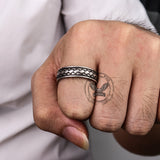 Retro Braided Stainless Steel Band Ring