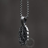 Retro Compass Pure Tin Necklace