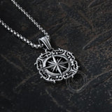 Retro Compass Pure Tin Necklace