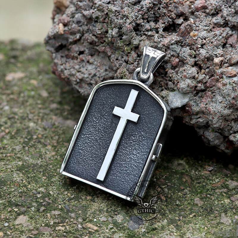 Retro Cross Ghost Stainless Steel Religion Pendant