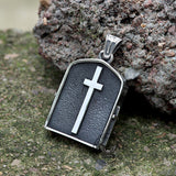 Retro Cross Ghost Stainless Steel Religion Pendant