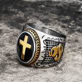 Retro Cross Stainless Steel Religious Ring