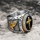 Retro Cross Stainless Steel Religious Ring