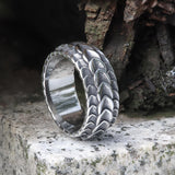 Retro Dragon Spine Stainless Steel Ring