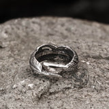 Retro Feather-shaped Stainless Steel Ring