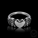 Retro Flying Love Stainless Steel Punk Ring