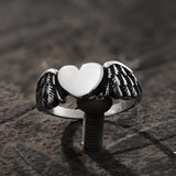 Retro Flying Love Stainless Steel Punk Ring