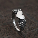 Retro Flying Love Stainless Steel Punk Ring