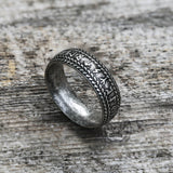 Retro Futhark Runes Stainless Steel Ring
