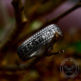 Retro Futhark Runes Stainless Steel Ring