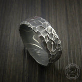 Retro Hammered Damascus Steel Ring