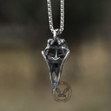 Retro Raven Stainless Steel Skull Pendant