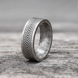 Retro Runes Celtic Knot Stainless Steel Ring