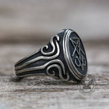 Retro Sigil of Lucifer Stainless Steel Ring