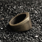 Retro Simple Plain Stainless Steel Square Ring