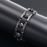 Retro Skull Heads Watch Buckle Stainless Steel Bracelet