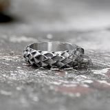 Retro Snake Scale Stainless Steel Ring