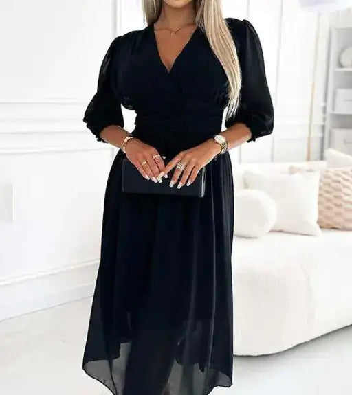 V-Neck Chiffon Dresses - Lootquake