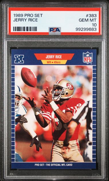 Tarjeta de fútbol Jerry Rice n.° 383, Pro Set, 1989, PSA 10 Gem Mint