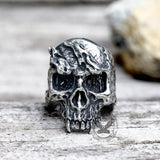 Rise From Ashes Stainless Steel Skull Ring