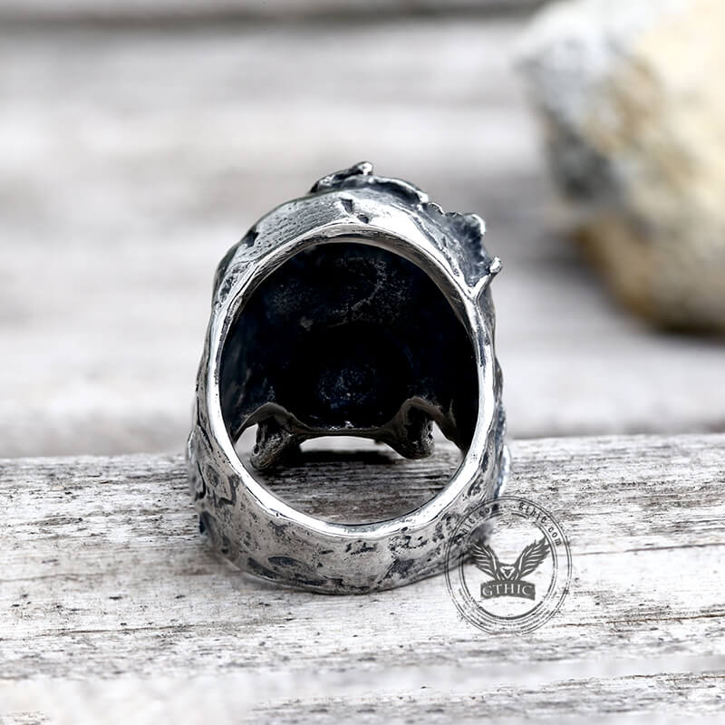 Rise From Ashes Stainless Steel Skull Ring