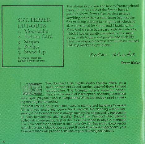 Sgt. Pepper's Lonely Hearts Club Band (CD) | Near Mint (NM) Near Mint (NM)
