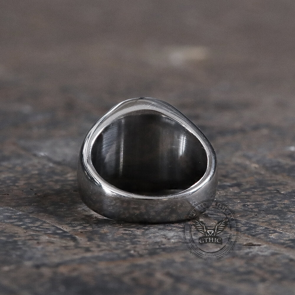 Rock Symbol Stainless Steel Skull Ring