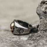 Rock Symbol Stainless Steel Skull Ring
