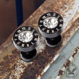 Roman Numeral Stainless Steel Punk Stud Earrings
