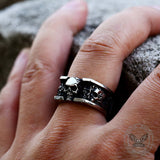Rose Skull Stainless Steel Goth Ring