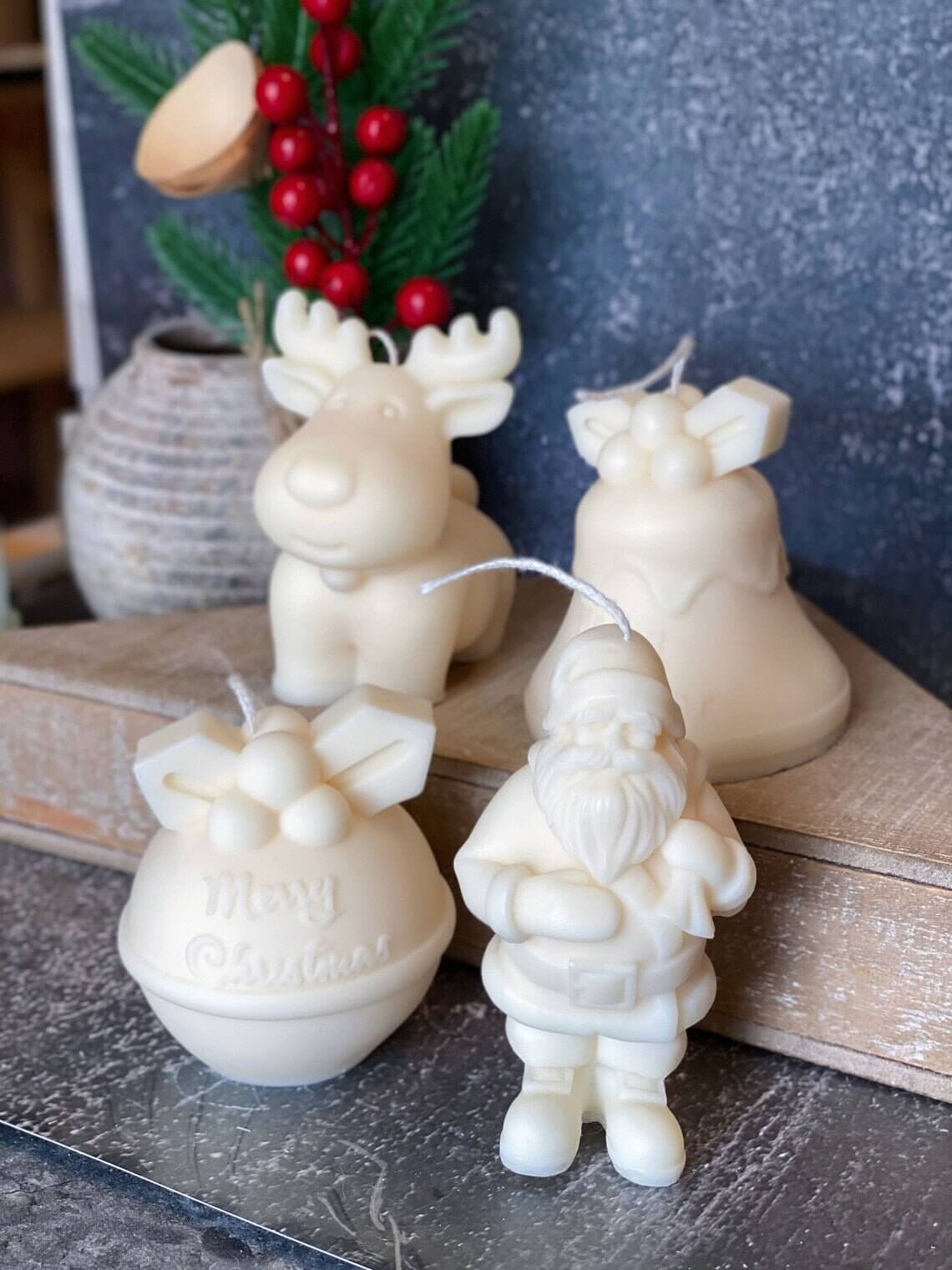 Round Bell Christmas Candle - Festive Holiday Decor for Your Home