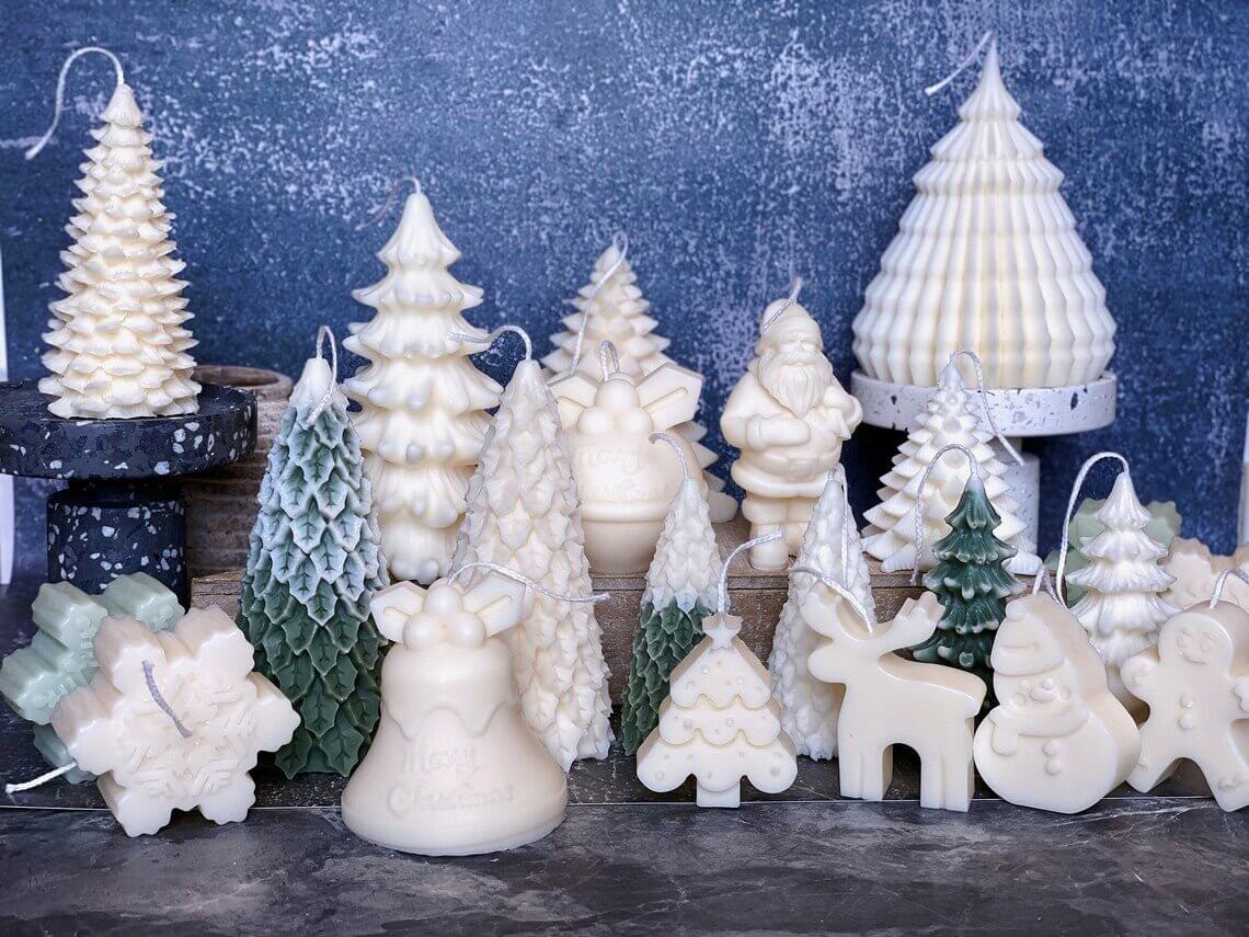Round Bell Christmas Candle - Festive Holiday Decor for Your Home