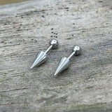 Round Ball Spike Stainless Steel Stud Earrings