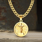 Round Shaped Crucifixion of Jesus Cross Pendant