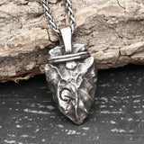 Rune Stone Arrow Stainless Steel Viking Pendant