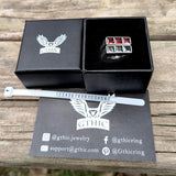 Runes 3-Stone CZ Zircon Stainless Steel Ring