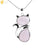 Cat Shape Natural Stone Necklaces With Beads Chain - Lootquake