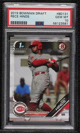 Graded 2019 Topps Bowman Draft Rece Hinds #BD131 Rookie RC Baseball Card PSA 10 Gem Mint