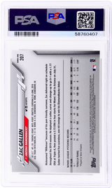 Tarjeta de béisbol Topps 2020, clasificación completa, Zac Gallen n.° 207 Gold Stars Rookie RC, PSA 10 Gem Mint