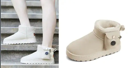 Electric Heating Cotton Shoes Charging Warm Shoes Heating Shoes Feasible Walking Warm Feet Electric Warm Shoes with Velvet Insulation Snow Boots Heating Shoes - Lootquake